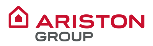 Logo Ariston Group con icona a forma di casa rossa. Il marchio Ariston è leader in boiler e scaldabagni, anche a Torino.